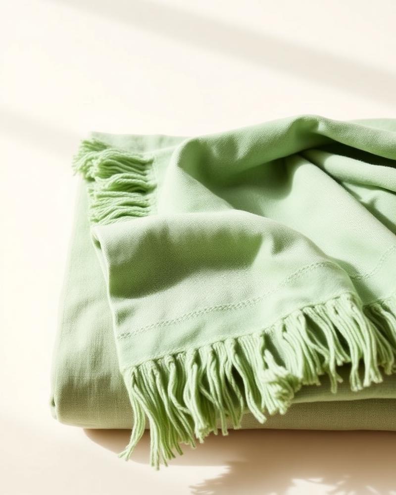 Washed Linen Throw, Sage